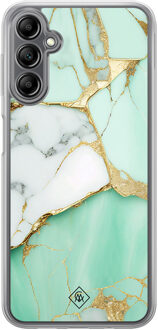 Casimoda Samsung Galaxy A14 hybride hoesje - Marmer mintgroen