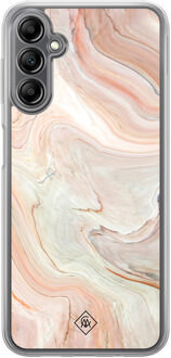 Casimoda Samsung Galaxy A14 hybride hoesje - Marmer waves Bruin/beige