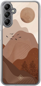Casimoda Samsung Galaxy A14 hybride hoesje - Mountain birds Bruin/beige
