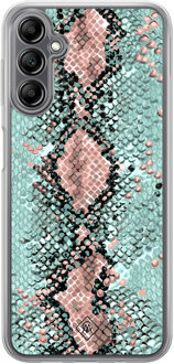 Casimoda Samsung Galaxy A14 hybride hoesje - Snake pastel Groen