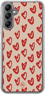 Casimoda Samsung Galaxy A14 hybride hoesje - Sweet hearts Blauw