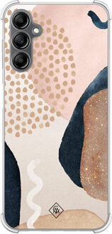 Casimoda Samsung Galaxy A14 shockproof hoesje - Abstract dots Bruin/beige