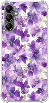 Casimoda Samsung Galaxy A14 shockproof hoesje - Floral violet Paars