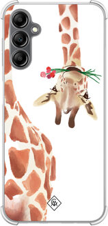 Casimoda Samsung Galaxy A14 shockproof hoesje - Giraffe Bruin/beige