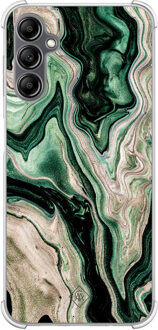 Casimoda Samsung Galaxy A14 shockproof hoesje - Green waves Groen