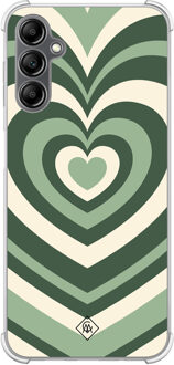 Casimoda Samsung Galaxy A14 shockproof hoesje - Groen hart swirl