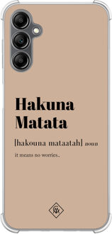 Casimoda Samsung Galaxy A14 shockproof hoesje - Hakuna matata Bruin/beige