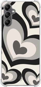Casimoda Samsung Galaxy A14 shockproof hoesje - Hart swirl zwart