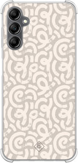 Casimoda Samsung Galaxy A14 shockproof hoesje - Ivory abstraction Bruin/beige