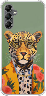 Casimoda Samsung Galaxy A14 shockproof hoesje - Luipaard hipster Groen
