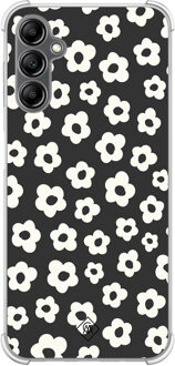 Casimoda Samsung Galaxy A14 shockproof hoesje - Retro bloempjes Zwart