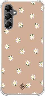 Casimoda Samsung Galaxy A14 shockproof hoesje - Sweet daisies Bruin/beige