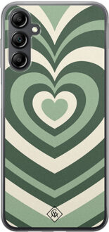 Casimoda Samsung Galaxy A14 siliconen hoesje - Groen hart swirl