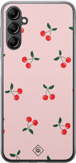 Casimoda Samsung Galaxy A14 siliconen hoesje - Kersjes Roze, Transparant