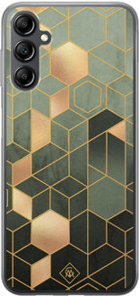 Casimoda Samsung Galaxy A14 siliconen hoesje - Kubus groen