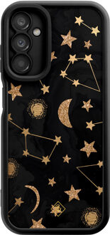 Casimoda Samsung Galaxy A14 zwarte case - Constellations Zwart, Goudkleurig