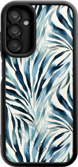 Casimoda Samsung Galaxy A14 zwarte case - Japandi waves Blauw