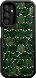 Casimoda Samsung Galaxy A14 zwarte case - Kubus groen