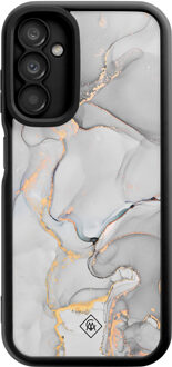 Casimoda Samsung Galaxy A14 zwarte case - Marmer grijs Grijs/zilverkleurig