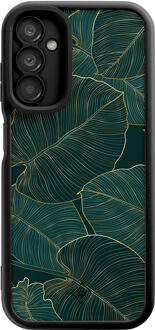 Casimoda Samsung Galaxy A14 zwarte case - Monstera leaves Groen