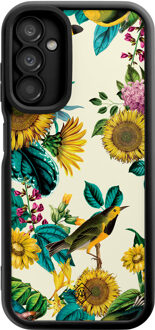 Casimoda Samsung Galaxy A14 zwarte case - Sunflowers Groen