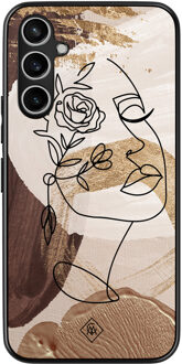 Casimoda Samsung Galaxy A15 hoesje - Abstract gezicht bruin Bruin/beige