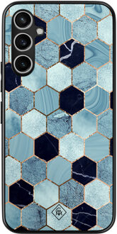 Casimoda Samsung Galaxy A15 hoesje - Blue cubes Blauw