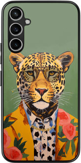 Casimoda Samsung Galaxy A15 hoesje - Luipaard hipster Groen