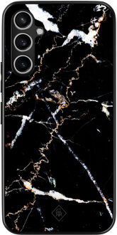 Casimoda Samsung Galaxy A15 hoesje - Marmer zwart Zwart, Goudkleurig