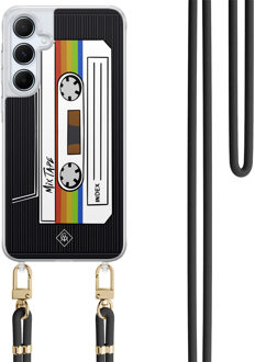 Casimoda Samsung Galaxy A15 hoesje met zwart koord - Cassette mixtape
