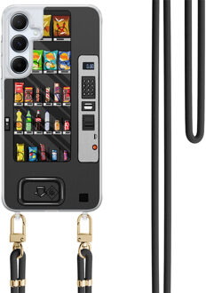 Casimoda Samsung Galaxy A15 hoesje met zwart koord - Snoepautomaat Zwart, Multi