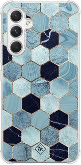 Casimoda Samsung Galaxy A15 shockproof hoesje - Blue cubes Blauw