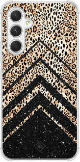 Casimoda Samsung Galaxy A15 shockproof hoesje - Chevron luipaard Bruin/beige