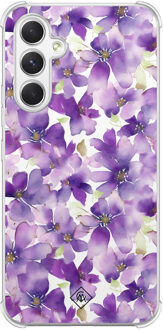 Casimoda Samsung Galaxy A15 shockproof hoesje - Floral violet Paars