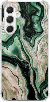 Casimoda Samsung Galaxy A15 shockproof hoesje - Green waves Groen
