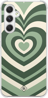 Casimoda Samsung Galaxy A15 shockproof hoesje - Groen hart swirl