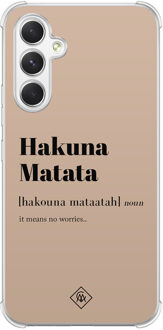 Casimoda Samsung Galaxy A15 shockproof hoesje - Hakuna matata Bruin/beige