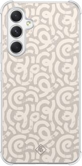 Casimoda Samsung Galaxy A15 shockproof hoesje - Ivory abstraction Bruin/beige