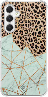 Casimoda Samsung Galaxy A15 shockproof hoesje - Luipaard marmer mint