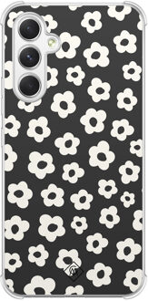 Casimoda Samsung Galaxy A15 shockproof hoesje - Retro bloempjes Zwart