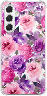 Casimoda Samsung Galaxy A15 shockproof hoesje - Rosy blooms Paars