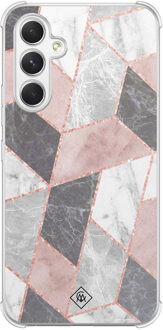 Casimoda Samsung Galaxy A15 shockproof hoesje - Stone grid Roze