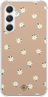 Casimoda Samsung Galaxy A15 shockproof hoesje - Sweet daisies Bruin/beige