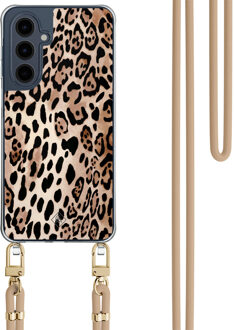 Casimoda Samsung Galaxy A16 hoesje met beige koord - Golden wildcat Bruin/beige