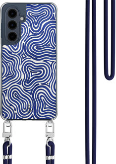 Casimoda Samsung Galaxy A16 hoesje met donkerblauw koord - Ocean waves