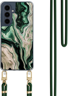 Casimoda Samsung Galaxy A16 hoesje met groen koord - Green waves