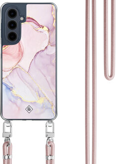 Casimoda Samsung Galaxy A16 hoesje met rosegoud koord - Purple sky Paars