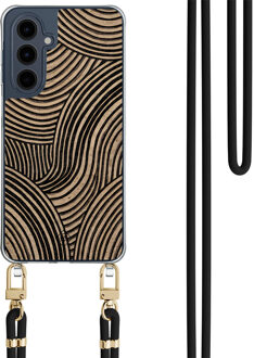 Casimoda Samsung Galaxy A16 hoesje met zwart koord - Ebony waves