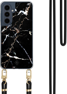 Casimoda Samsung Galaxy A16 hoesje met zwart koord - Marmer zwart