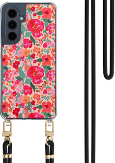 Casimoda Samsung Galaxy A16 hoesje met zwart koord - Multi flowers